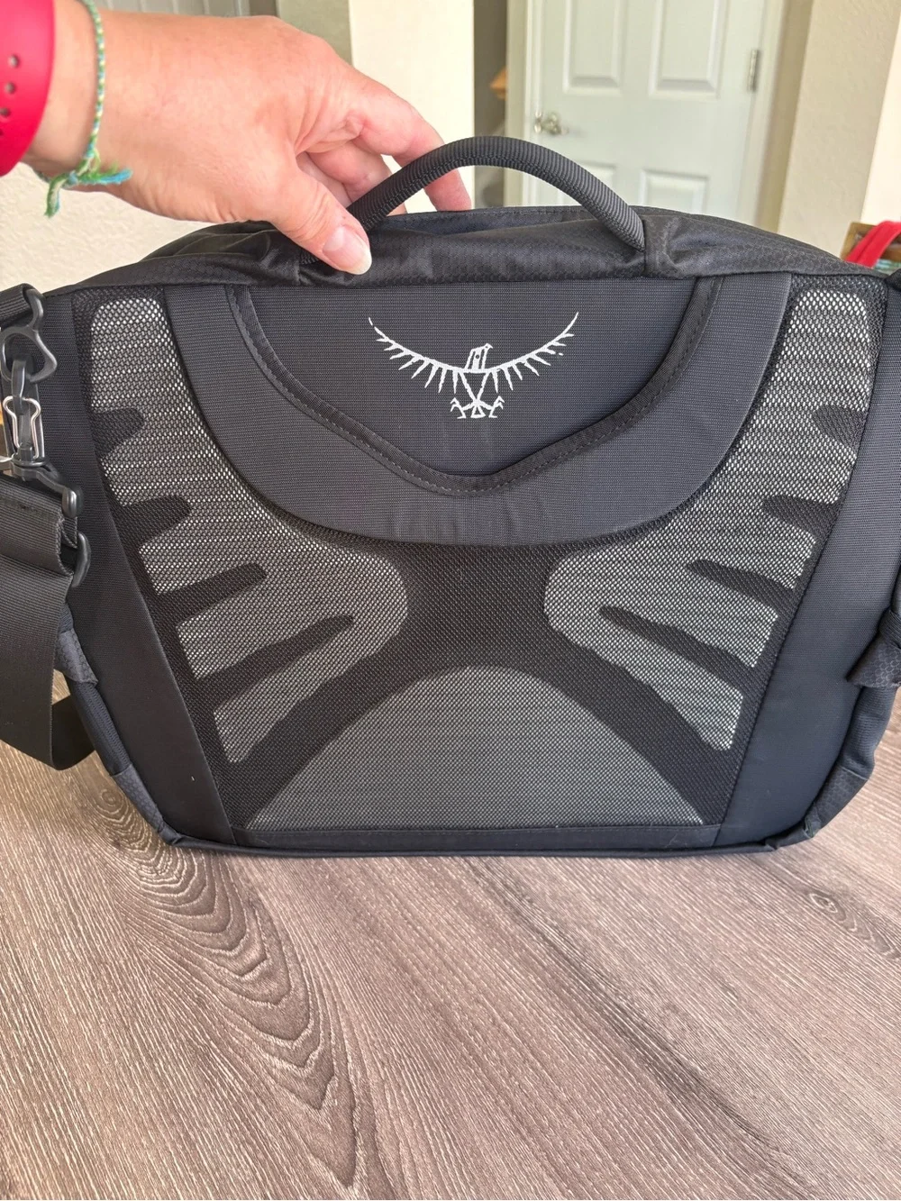 Osprey Ozone Courier Black Messenger Bag (with QF/The Leaders Initiative Patch)